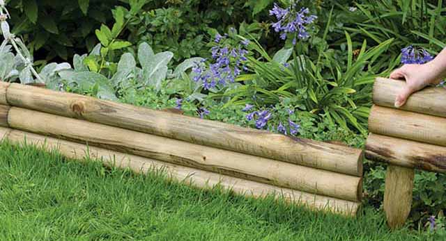 как установить деревянный садовый бордюр
