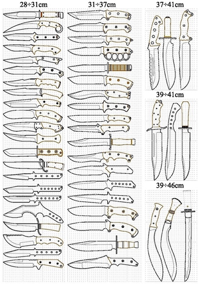 Чертеж клинка ножа