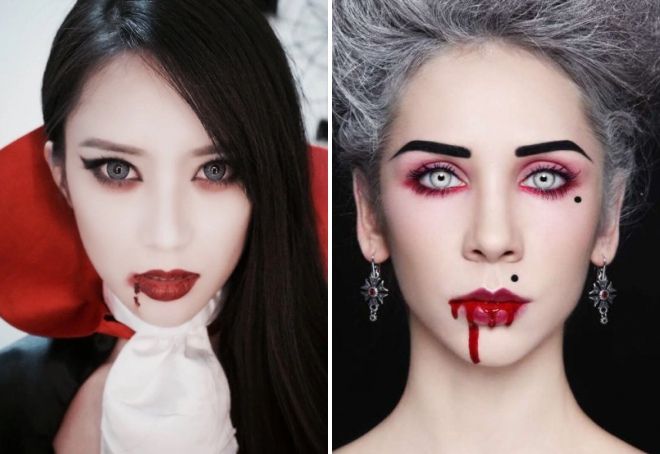 грим вампирши на хэллоуин