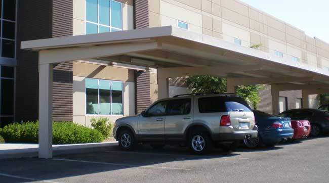 Commercial carport full cantilever