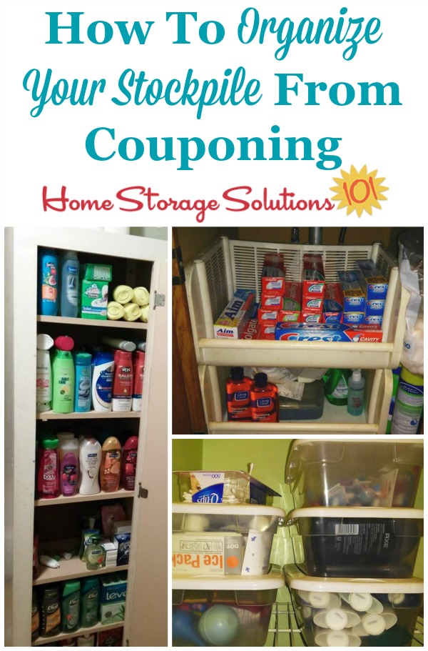 How to organize your stockpile from couponing, so you can actually use the food and household products you purchase before they go bad, expire or you forget they